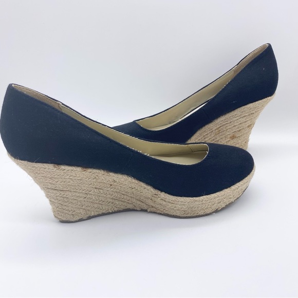 NEW-Coach and Four Black Espadrille Wedges 9.5 - Picture 3 of 8